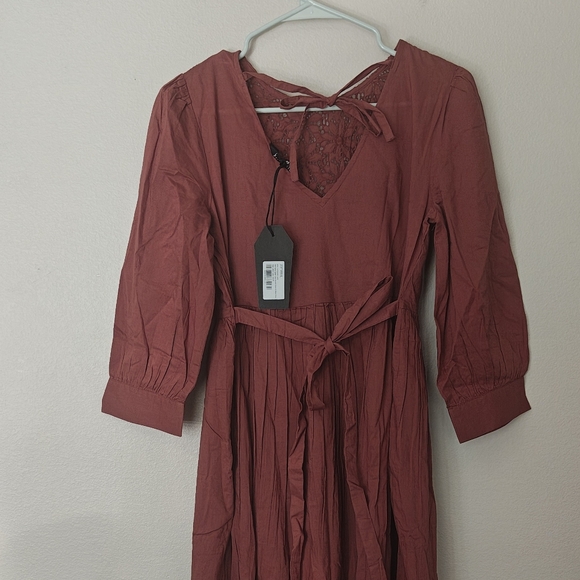 NWT Disturbia Cavern Cotton Broderie Button Up Midaxi Dress - Picture 10 of 13